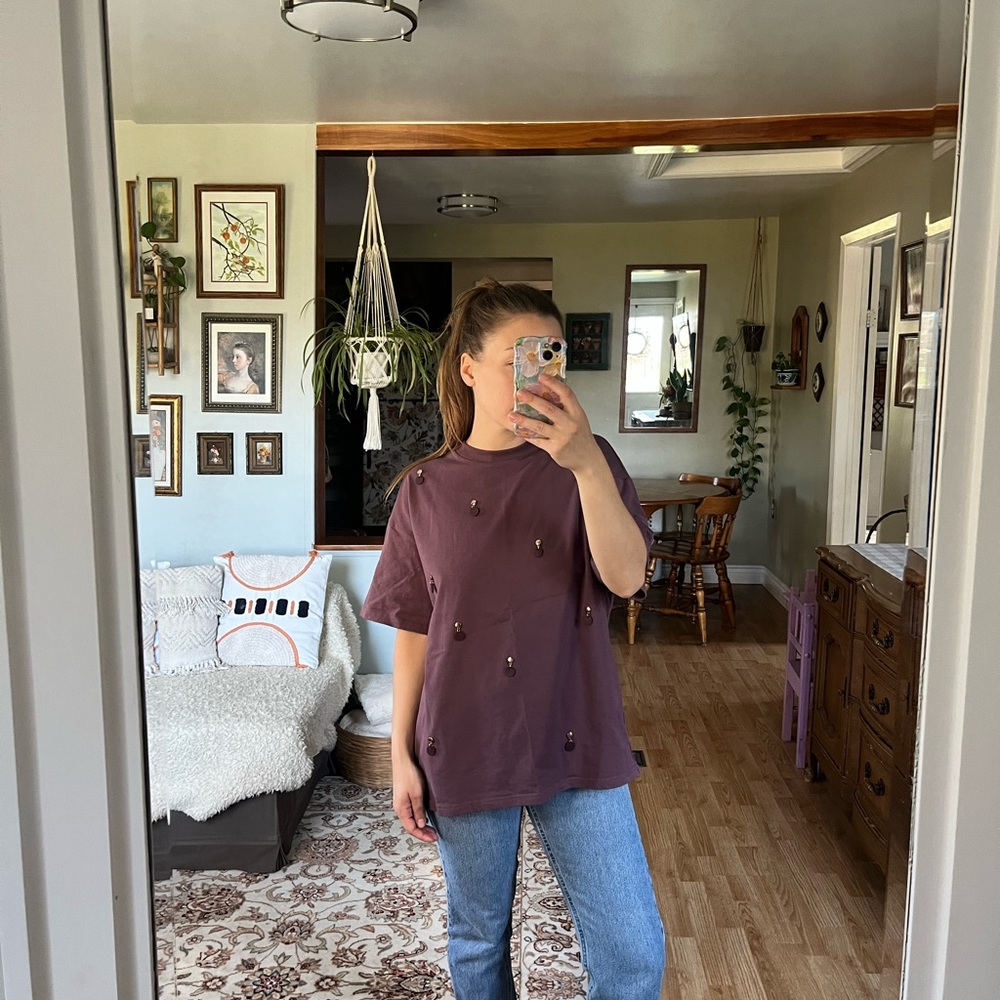 Embellished Purple Women's Top
